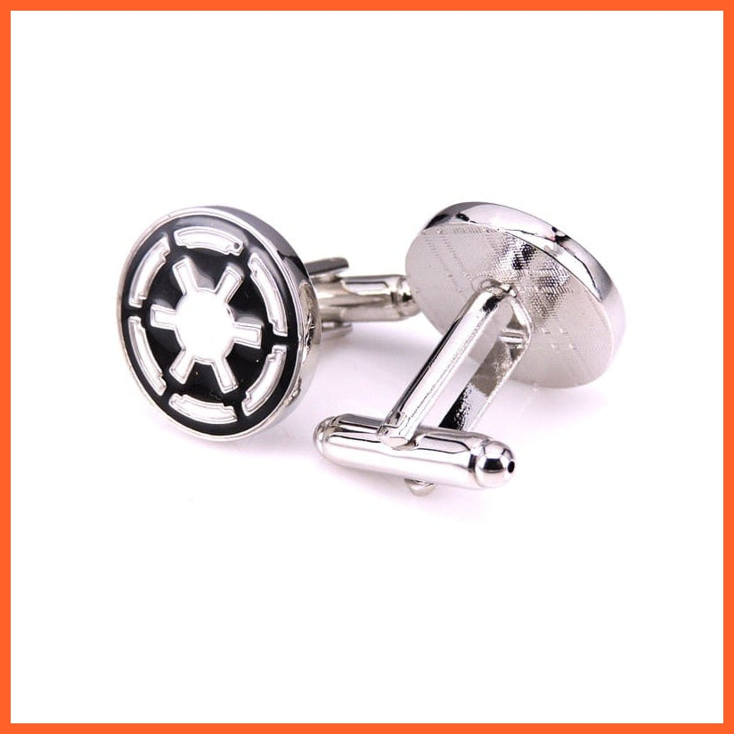 French Star Wars Galactic Empire Logo Wedding Cufflinks For Mens And Women | Enamel Brand Cuff Buttons Cuff Links | whatagift.com.au.