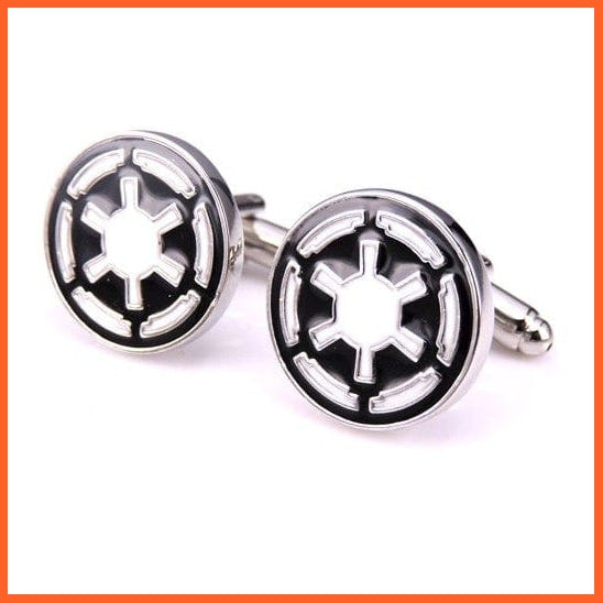 French Star Wars Galactic Empire Logo Wedding Cufflinks For Mens And Women | Enamel Brand Cuff Buttons Cuff Links | whatagift.com.au.