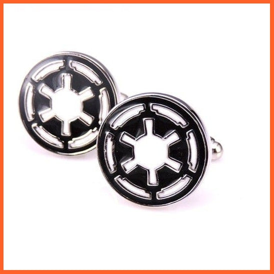 French Star Wars Galactic Empire Logo Wedding Cufflinks For Mens And Women | Enamel Brand Cuff Buttons Cuff Links | whatagift.com.au.