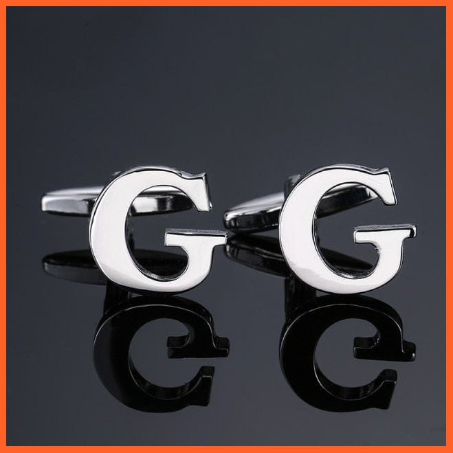 Men'S Shirt Cufflinks High Quality A-Z 26 Letter | French Cuff Links Hand Engraving  Jewellery | whatagift.com.au.