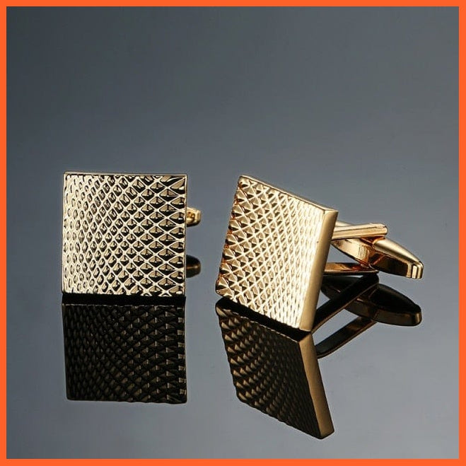 High Quality Hand Polished French Cufflinks | Laser Metal Golden Silvery Black Button Men'S Cufflinks | whatagift.com.au.