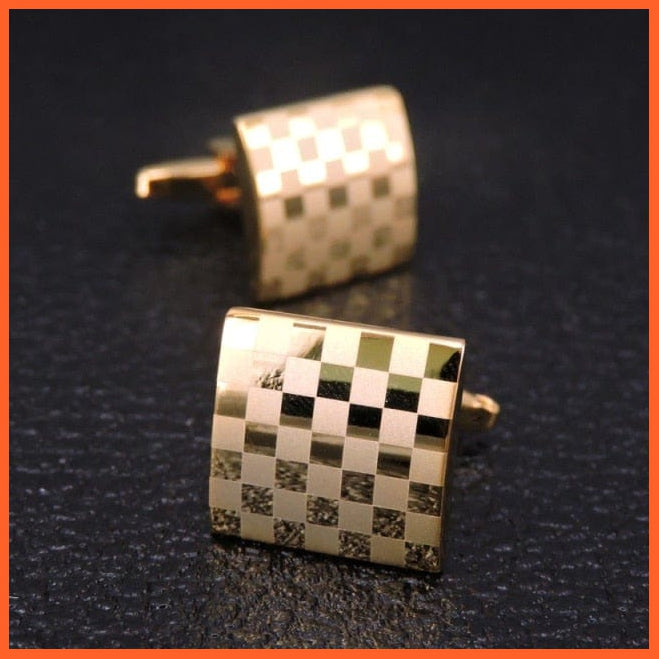 High Quality Hand Polished French Cufflinks | Laser Metal Golden Silvery Black Button Men'S Cufflinks | whatagift.com.au.