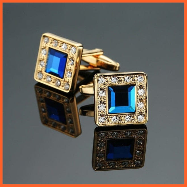 High Quality Crown Crystal Gold Silver Cufflinks For Shirt | Classic Designs Cufflink Set | Best Gift For Men | whatagift.com.au.