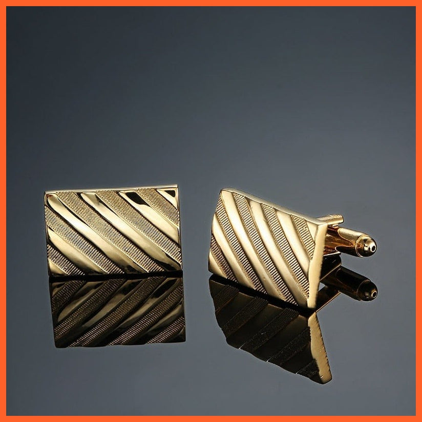 High Quality Hand Polished French Cufflinks | Laser Metal Golden Silvery Black Button Men'S Cufflinks | whatagift.com.au.