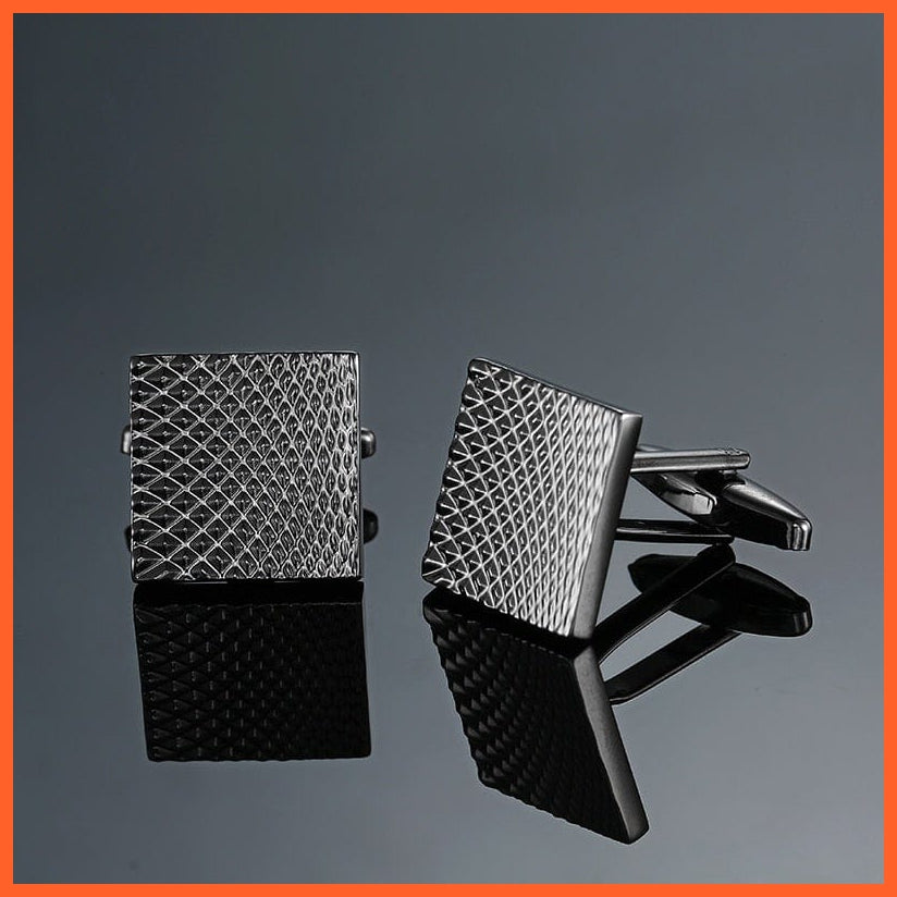 High Quality Hand Polished French Cufflinks | Laser Metal Golden Silvery Black Button Men'S Cufflinks | whatagift.com.au.