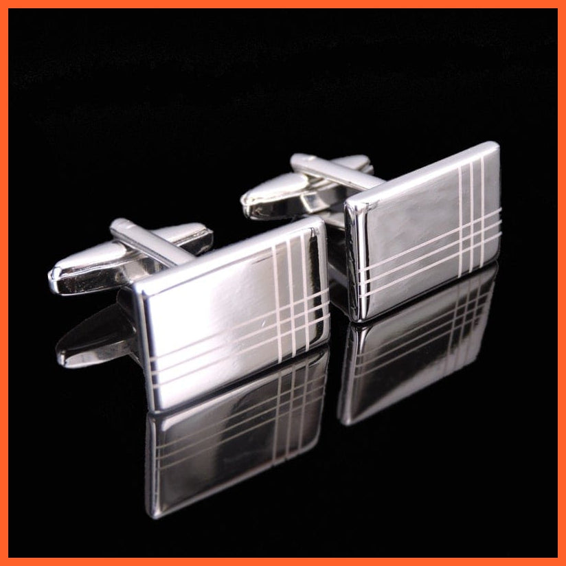 High Quality Hand Polished French Cufflinks | Laser Metal Golden Silvery Black Button Men'S Cufflinks | whatagift.com.au.