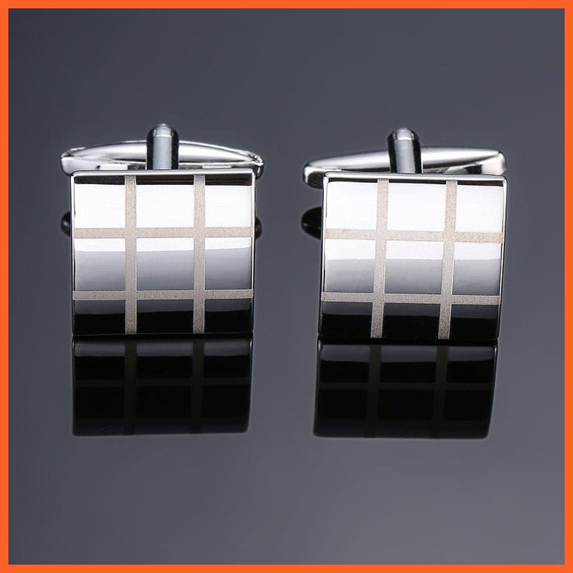 High Quality Hand Polished French Cufflinks | Laser Metal Golden Silvery Black Button Men'S Cufflinks | whatagift.com.au.