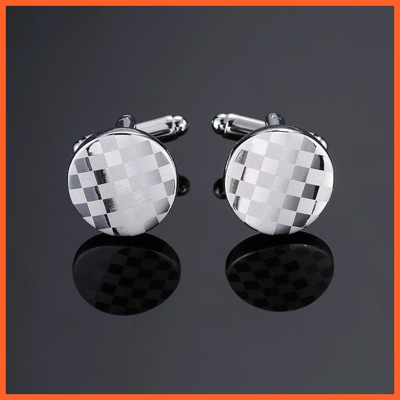 High Quality Hand Polished French Cufflinks | Laser Metal Golden Silvery Black Button Men'S Cufflinks | whatagift.com.au.