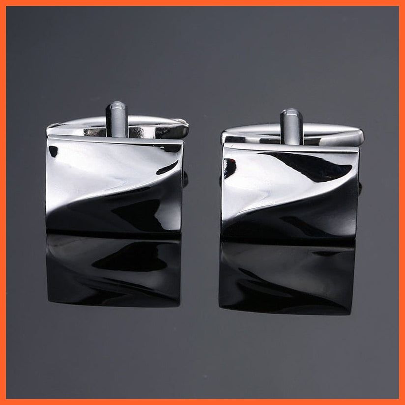 High Quality Hand Polished French Cufflinks | Laser Metal Golden Silvery Black Button Men'S Cufflinks | whatagift.com.au.