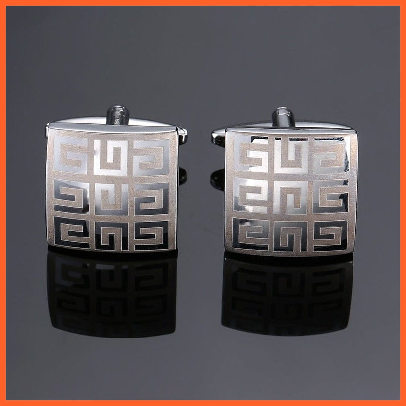 High Quality Hand Polished French Cufflinks | Laser Metal Golden Silvery Black Button Men'S Cufflinks | whatagift.com.au.