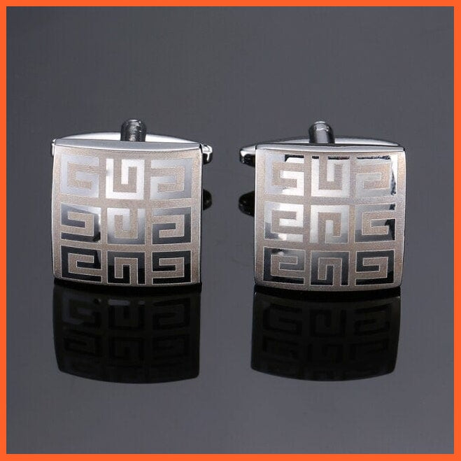 High Quality Hand Polished French Cufflinks | Laser Metal Golden Silvery Black Button Men'S Cufflinks | whatagift.com.au.