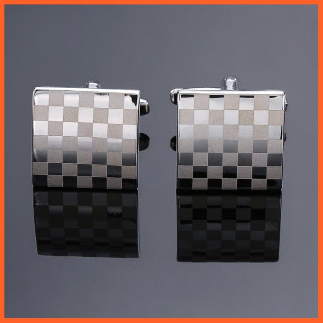 High Quality Hand Polished French Cufflinks | Laser Metal Golden Silvery Black Button Men'S Cufflinks | whatagift.com.au.