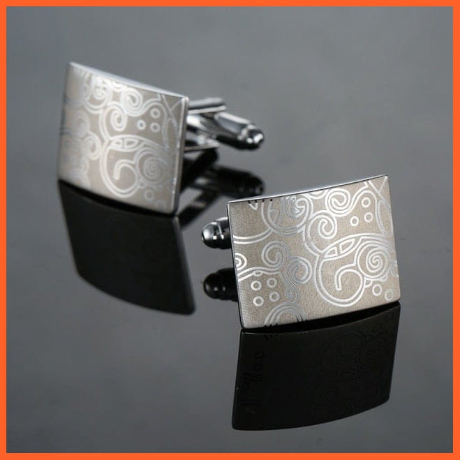 High Quality Hand Polished French Cufflinks | Laser Metal Golden Silvery Black Button Men'S Cufflinks | whatagift.com.au.