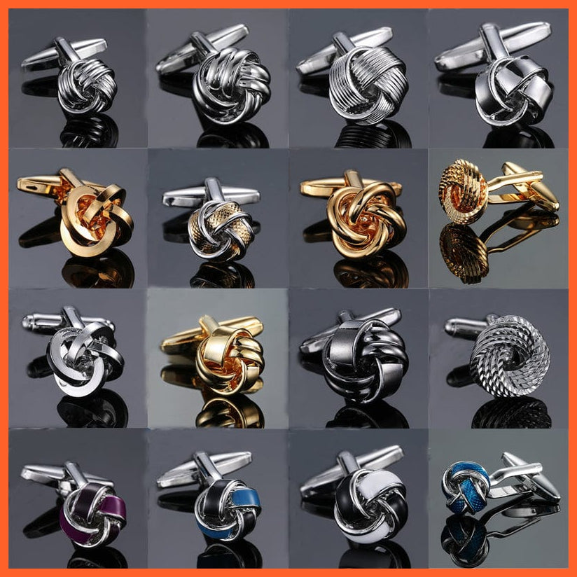 whatagift.com.au Cufflinks Luxury 18 style stainless steel fashion knot design mens suit accessories