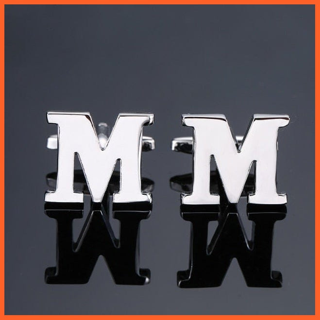 Men'S Shirt Cufflinks High Quality A-Z 26 Letter | French Cuff Links Hand Engraving  Jewellery | whatagift.com.au.