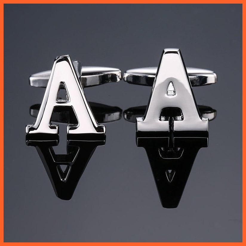 Men'S Shirt Cufflinks High Quality A-Z 26 Letter | French Cuff Links Hand Engraving  Jewellery | whatagift.com.au.