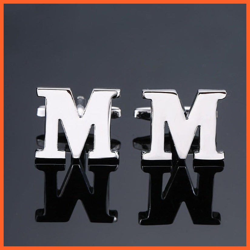 Men'S Shirt Cufflinks High Quality A-Z 26 Letter | French Cuff Links Hand Engraving  Jewellery | whatagift.com.au.