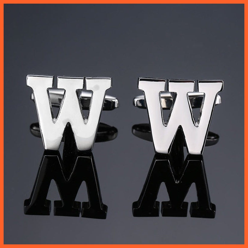 Men'S Shirt Cufflinks High Quality A-Z 26 Letter | French Cuff Links Hand Engraving  Jewellery | whatagift.com.au.