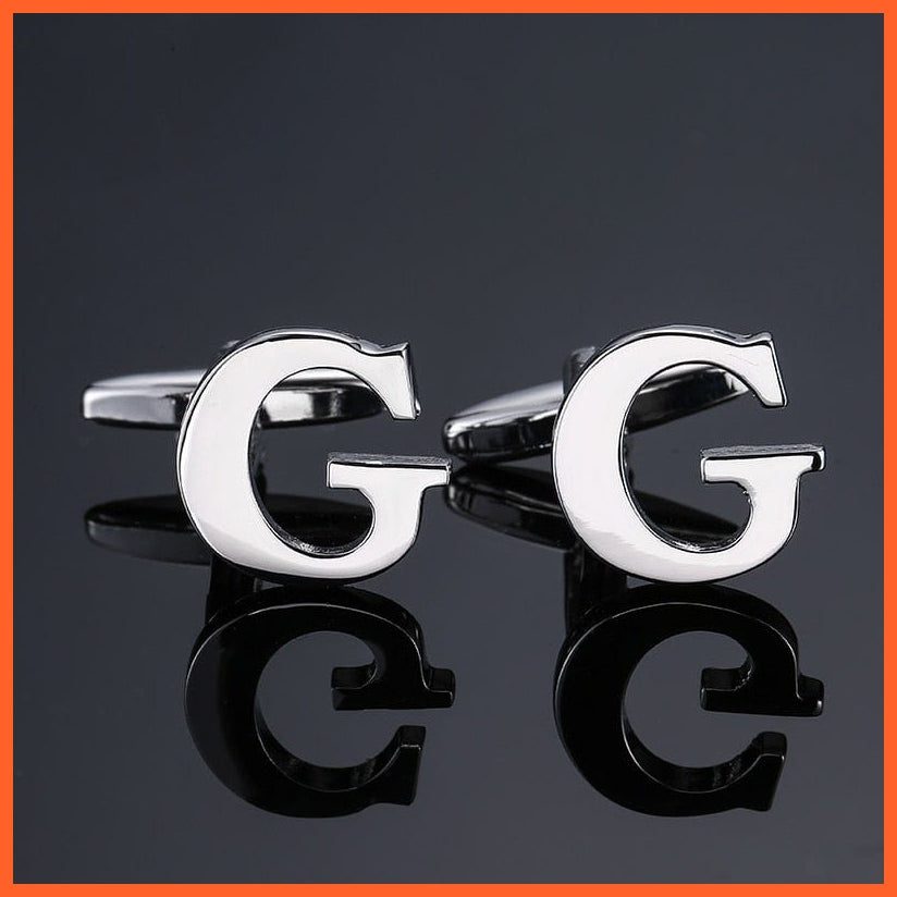 Men'S Shirt Cufflinks High Quality A-Z 26 Letter | French Cuff Links Hand Engraving  Jewellery | whatagift.com.au.