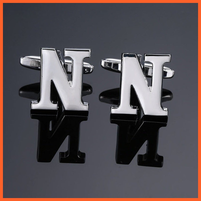 Men'S Shirt Cufflinks High Quality A-Z 26 Letter | French Cuff Links Hand Engraving  Jewellery | whatagift.com.au.