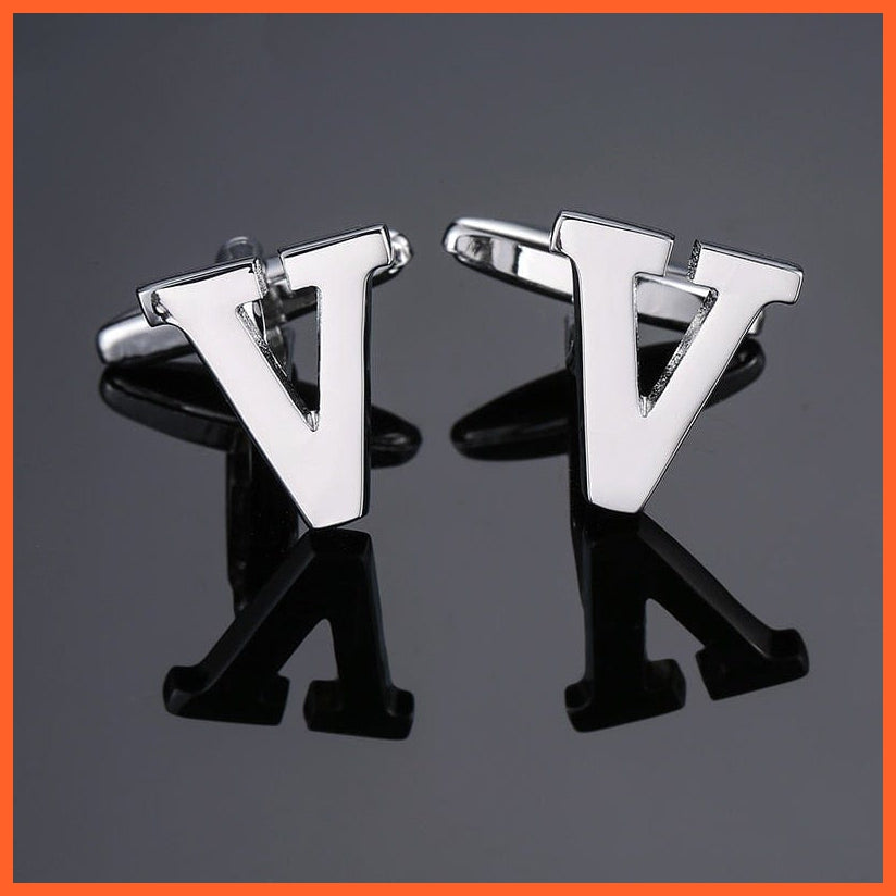 Men'S Shirt Cufflinks High Quality A-Z 26 Letter | French Cuff Links Hand Engraving  Jewellery | whatagift.com.au.