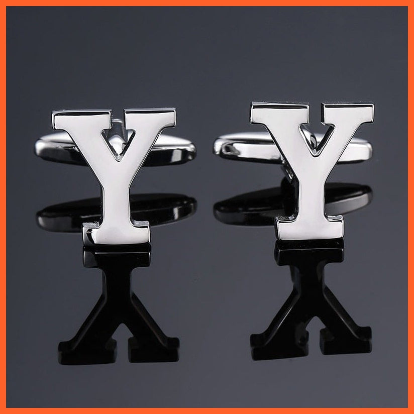 Men'S Shirt Cufflinks High Quality A-Z 26 Letter | French Cuff Links Hand Engraving  Jewellery | whatagift.com.au.