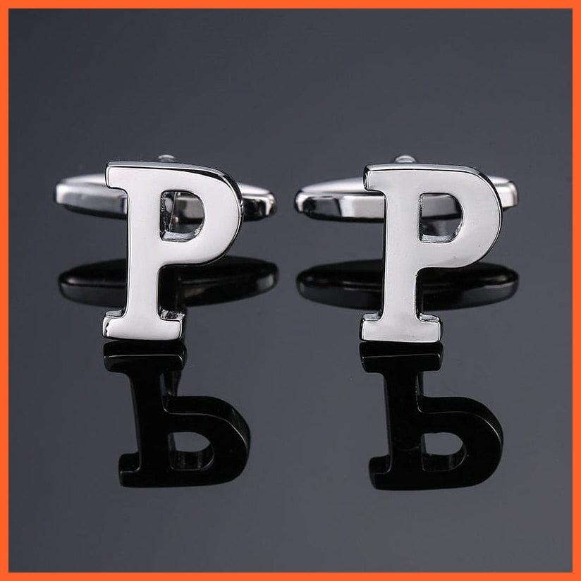 Men'S Shirt Cufflinks High Quality A-Z 26 Letter | French Cuff Links Hand Engraving  Jewellery | whatagift.com.au.