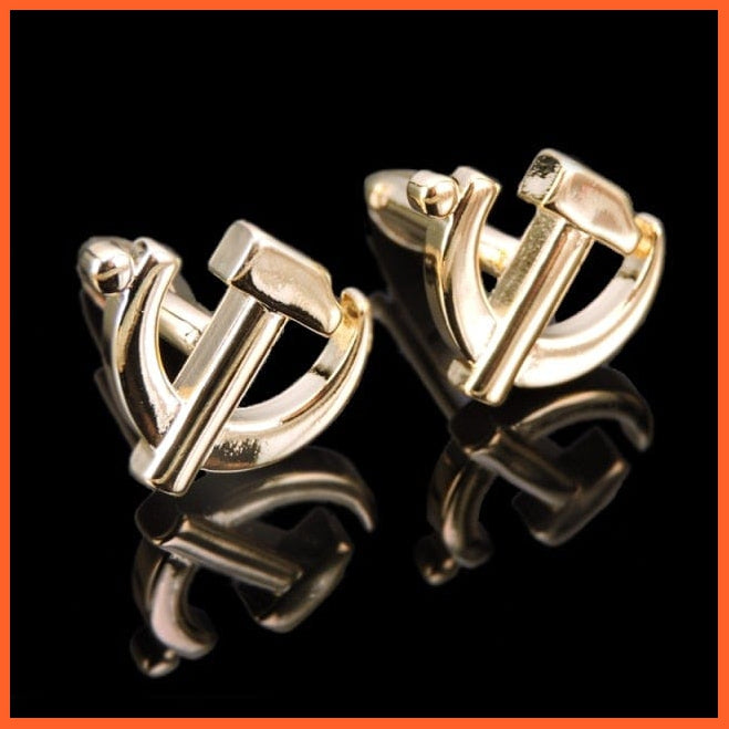 High Quality Hand Polished French Cufflinks | Laser Metal Golden Silvery Black Button Men'S Cufflinks | whatagift.com.au.