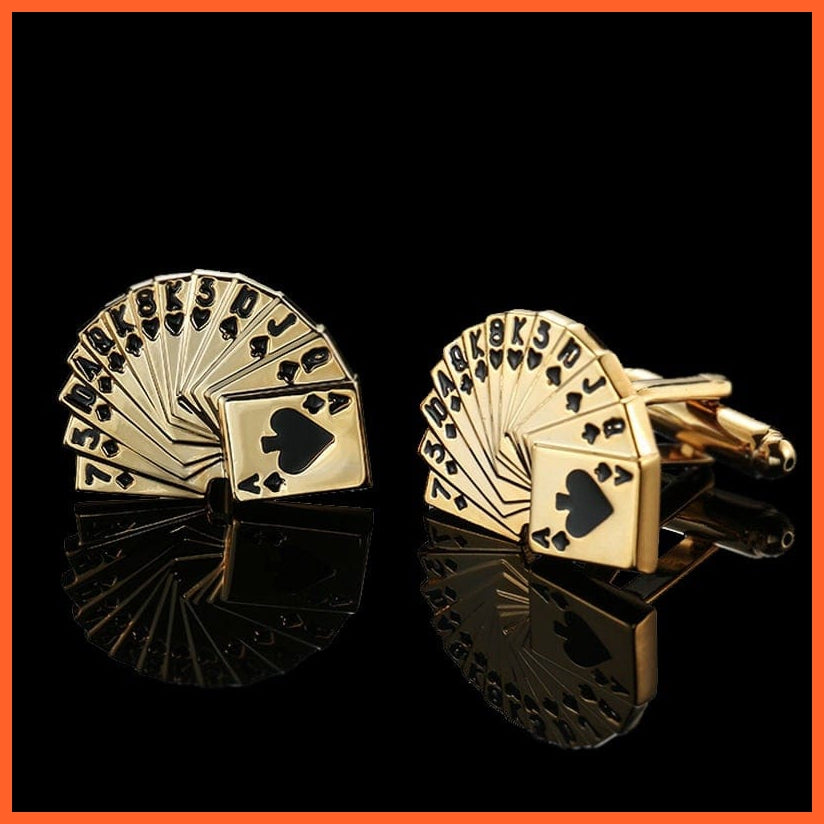 Quality Gold Color Cufflinks | Retro Pattern Poker Bird Knot Fish Bullet French Shirt Cuffs Suit Accessories Wedding Jewellery | whatagift.com.au.