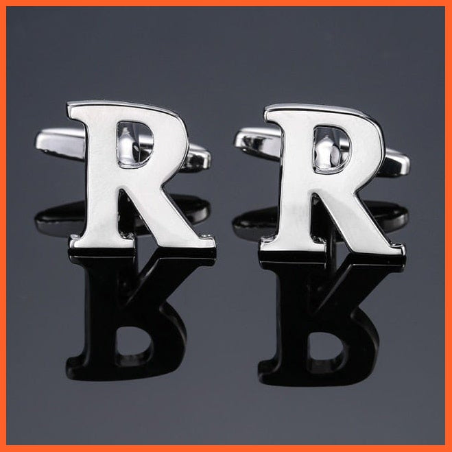 Men'S Shirt Cufflinks High Quality A-Z 26 Letter | French Cuff Links Hand Engraving  Jewellery | whatagift.com.au.