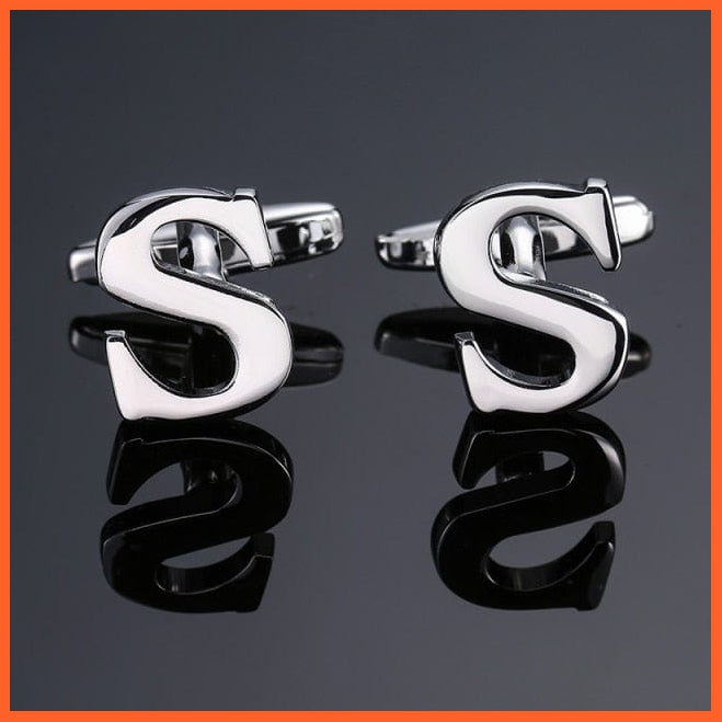 Men'S Shirt Cufflinks High Quality A-Z 26 Letter | French Cuff Links Hand Engraving  Jewellery | whatagift.com.au.