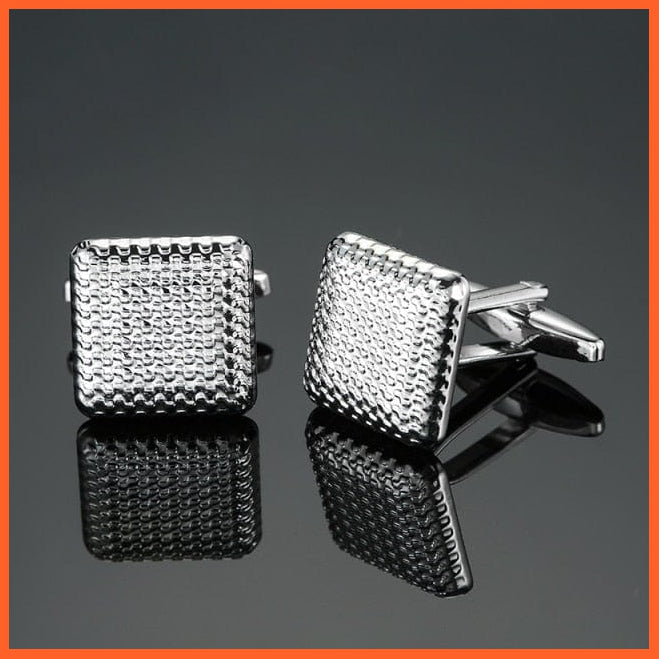 High Quality Hand Polished French Cufflinks | Laser Metal Golden Silvery Black Button Men'S Cufflinks | whatagift.com.au.