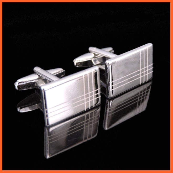 High Quality Hand Polished French Cufflinks | Laser Metal Golden Silvery Black Button Men'S Cufflinks | whatagift.com.au.