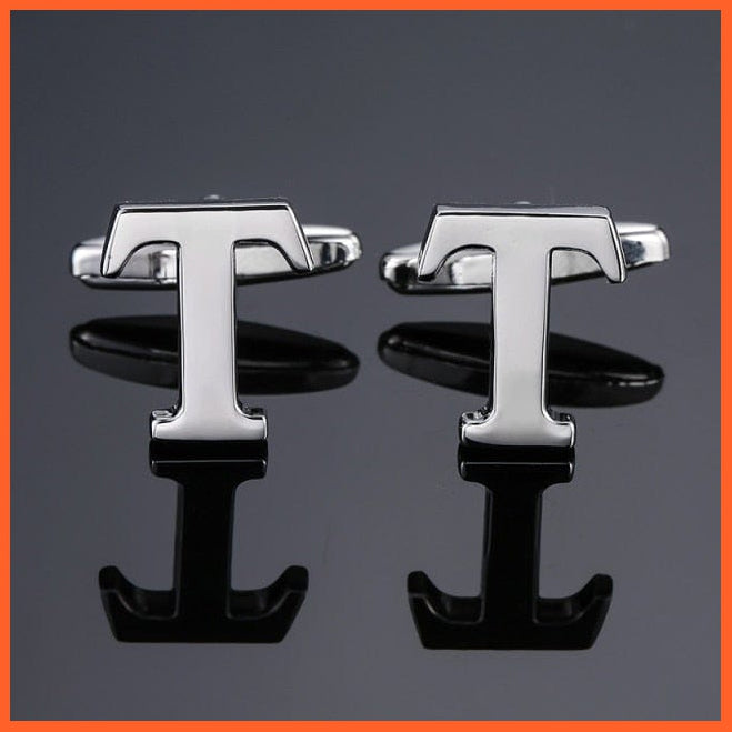 Men'S Shirt Cufflinks High Quality A-Z 26 Letter | French Cuff Links Hand Engraving  Jewellery | whatagift.com.au.