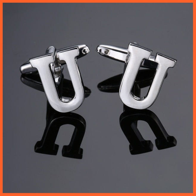 Men'S Shirt Cufflinks High Quality A-Z 26 Letter | French Cuff Links Hand Engraving  Jewellery | whatagift.com.au.