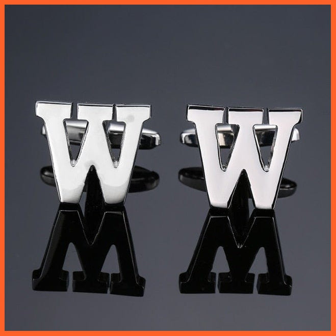 Men'S Shirt Cufflinks High Quality A-Z 26 Letter | French Cuff Links Hand Engraving  Jewellery | whatagift.com.au.