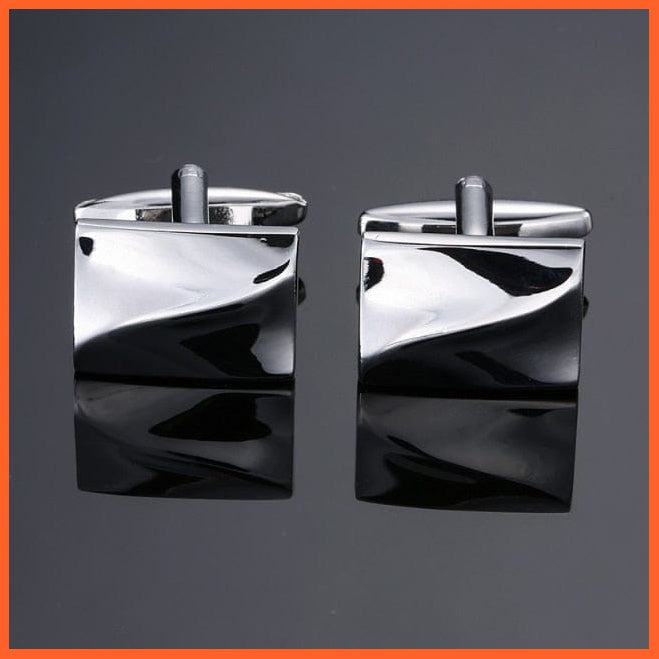 High Quality Hand Polished French Cufflinks | Laser Metal Golden Silvery Black Button Men'S Cufflinks | whatagift.com.au.