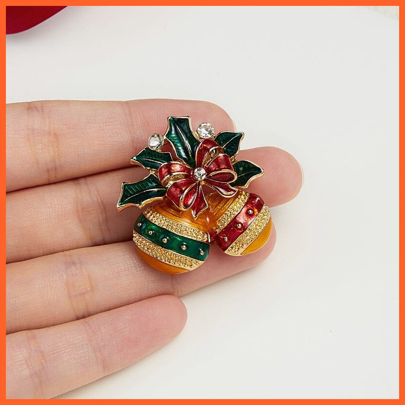 whatagift.com.au Cute Christmas Brooch For Everyone | Snowman Santa Claus Tree Deer Bell Hat Rhinestone Enamel