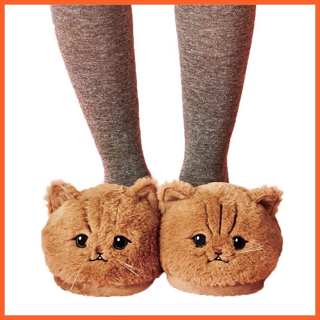 Cute Plush Kitten Soft  Plush Slippers - Home Slippers | whatagift.com.au.