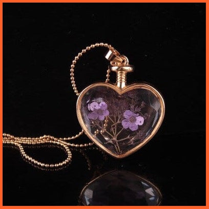 whatagift.com.au D 1Pcs Heart Shaped Dried Preserved Fresh Flower Charms Resin Pendant