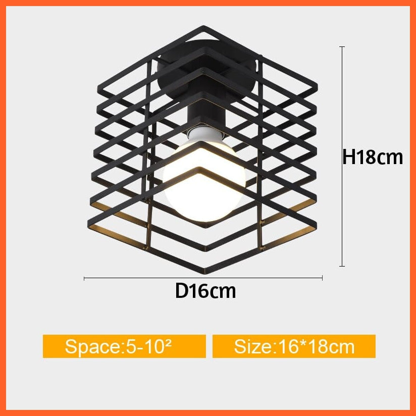 whatagift.com.au D  Not Cover Bulb Iron Cage Metal Ceiling Lamp for Home Interior | Home Decor Lights
