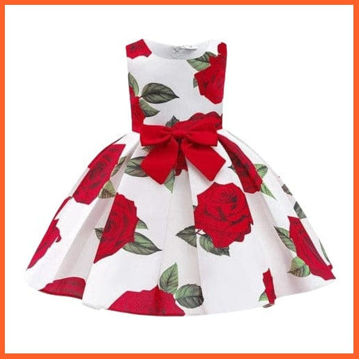 whatagift D3182-White / 2 Floral Print Dresses For Girls