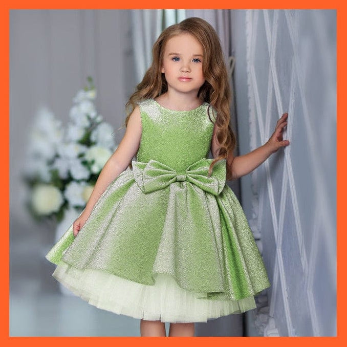 whatagift.com.au D3692-Green / 2T Flower Print Elegant Causal Princess Party Dresses