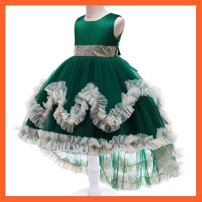 whatagift.com.au D3732-Green / 2T Girl Formal Ball Gown Dress