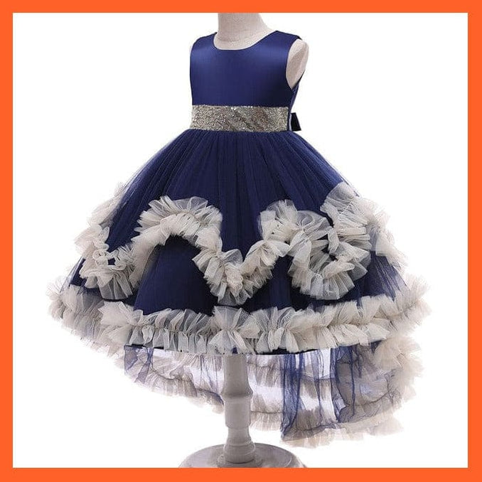 whatagift.com.au D3732-Navy / 2T Girl Formal Ball Gown Dress
