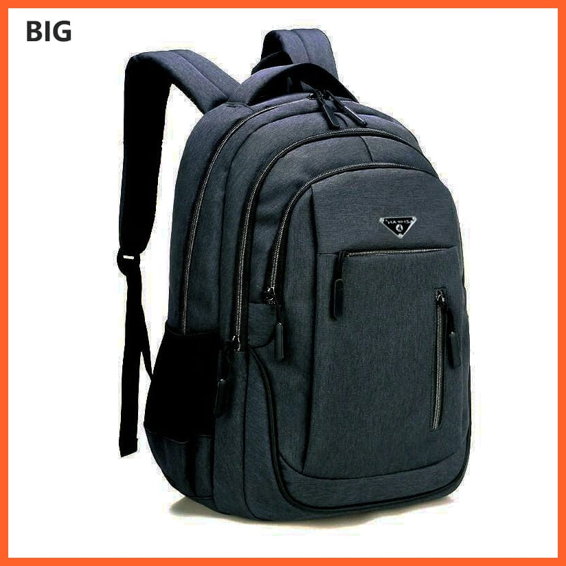 whatagift.com.au Dark gray big Waterproof Laptop Backpack With Various Compartments