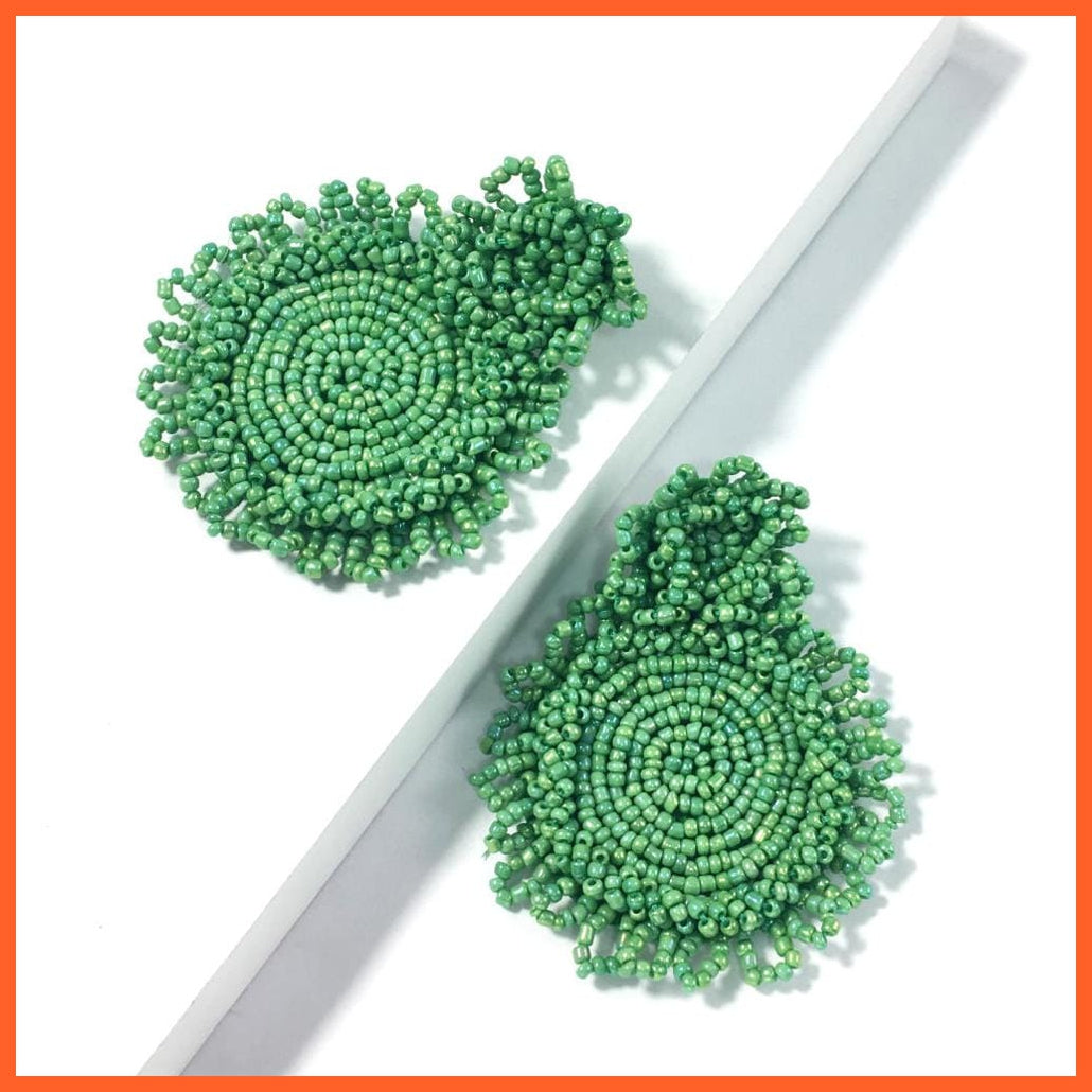 whatagift.com.au Dark Green Earrings Bohemian Handmade Beads Drop Earrings For Women