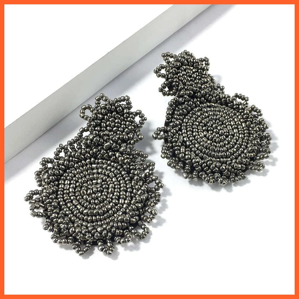 whatagift.com.au Dark grey Earrings Bohemian Handmade Beads Drop Earrings For Women