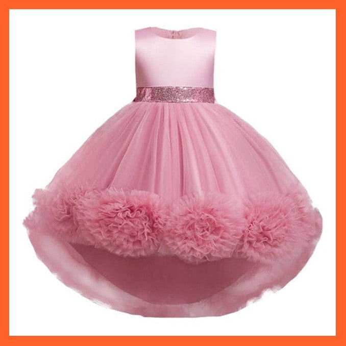 whatagift.com.au dark pink 2 / 9M Lace Embroidery Formal Sleeveless Wedding Gown For Girls