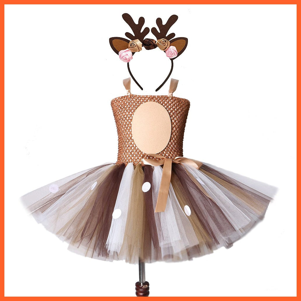whatagift.com.au Deer Headband Girl Tutu Dress Christmas\Halloween